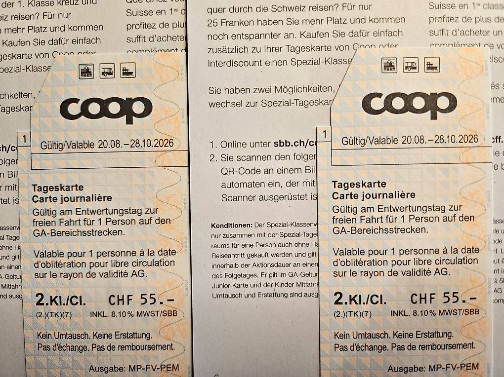 Tickets: Tageskarte SBB – Neu und originalverpackt aus Worb von jun_fj8w 1