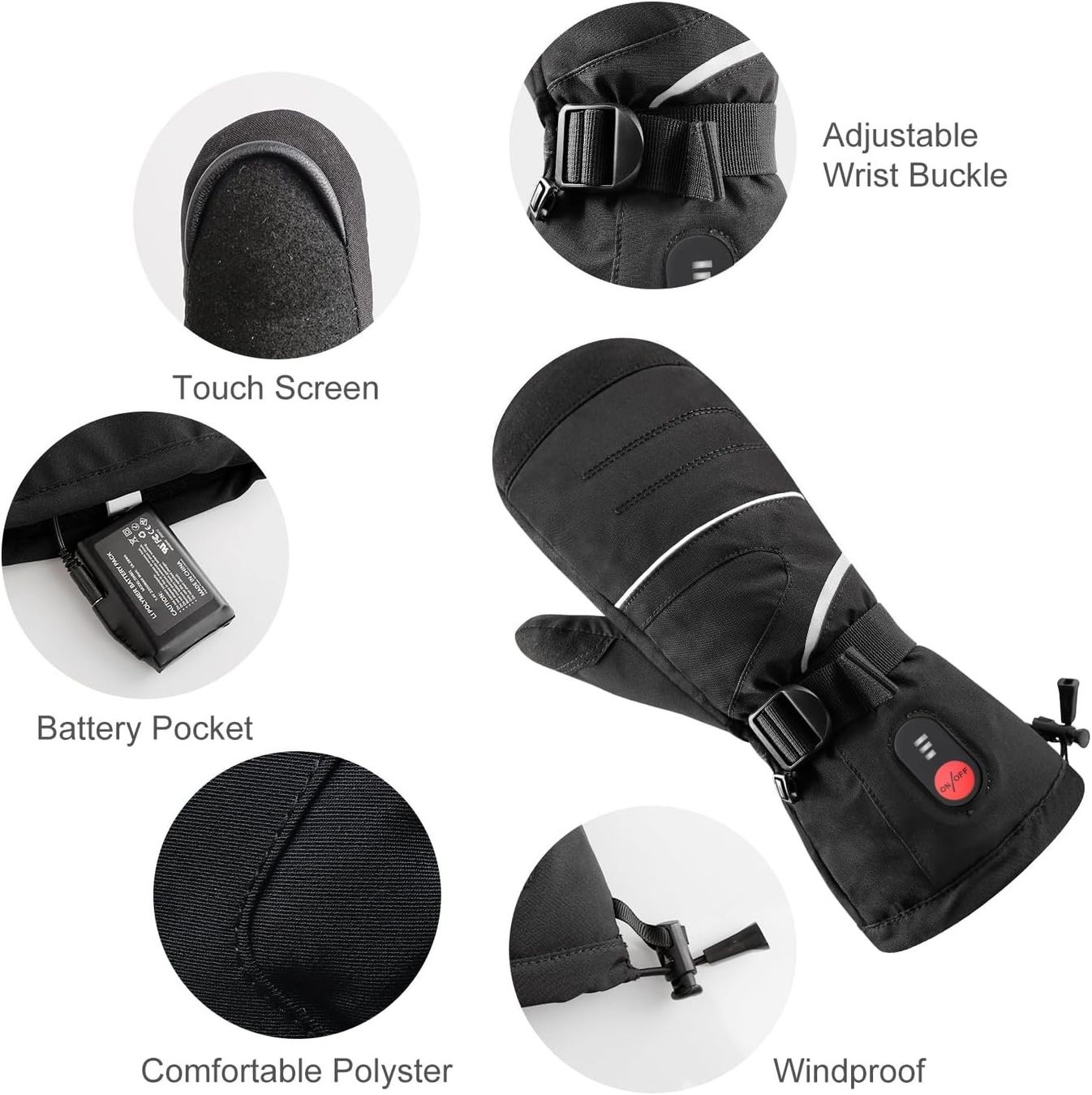 Handschuhe & Handstulpen: Beheizbare Ski Fäustlinge Unisex Akku Touchscreen – Neu und originalverpackt aus Suhr von SchnapperCH 4