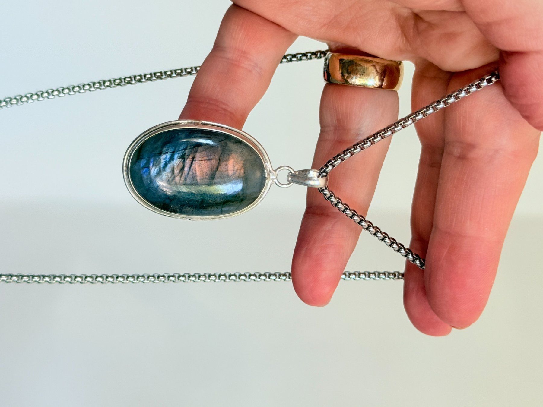Ketten: Collier vintage avec pendentif Labradorite ✨ – Neu und originalverpackt aus Genève von AWWA 5