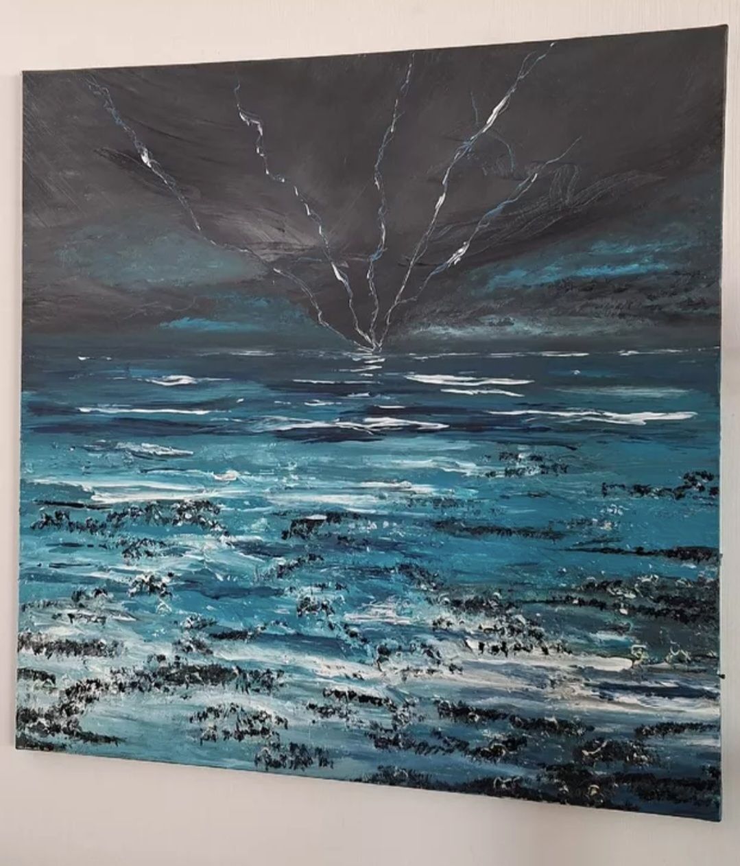 Dipinti: Gemälde Meer Gewitter handmade 80×80 – Nuovo (secondo la descrizione) da Riehen venduto da Steinbock1970 2