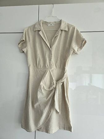 Schönes Baumwoll-Leinen Kleid Mango