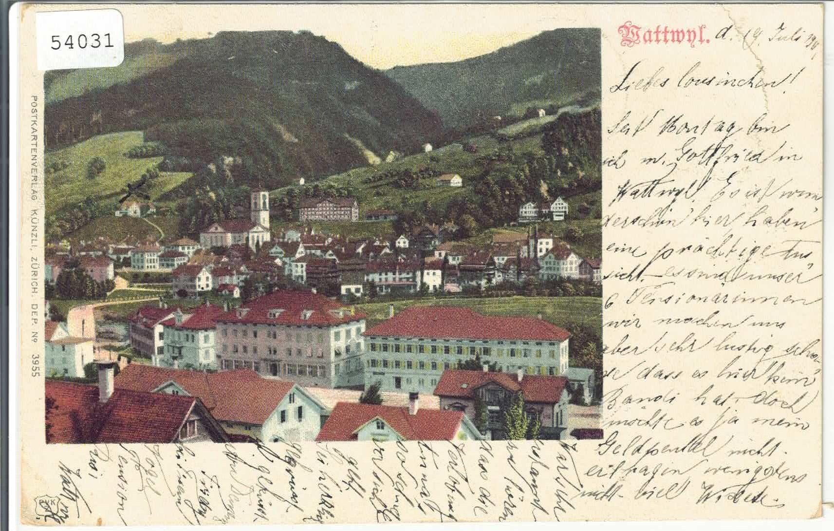 Cartoline postali: Wattwyl Wattwil - Generalansicht – Difettoso da Ettingen venduto da Kartenplanet