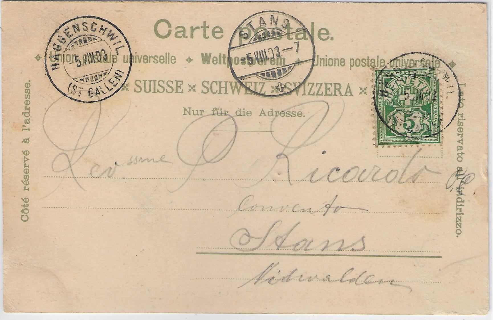 Cartoline postali: Gruss aus Häggenschwyl b. SG - Litho – Antico da Ettingen venduto da Kartenplanet 1