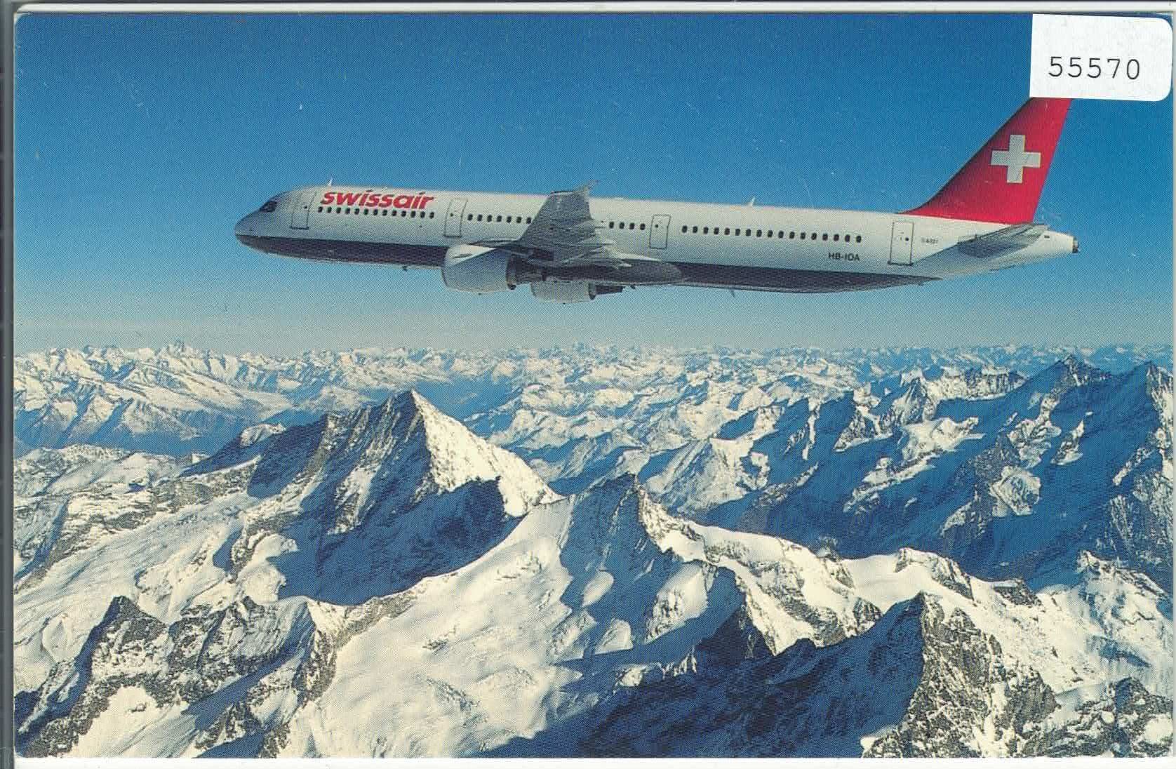 Cartoline postali: Swissair - Airbus A321-111 – Usato da Ettingen venduto da Kartenplanet