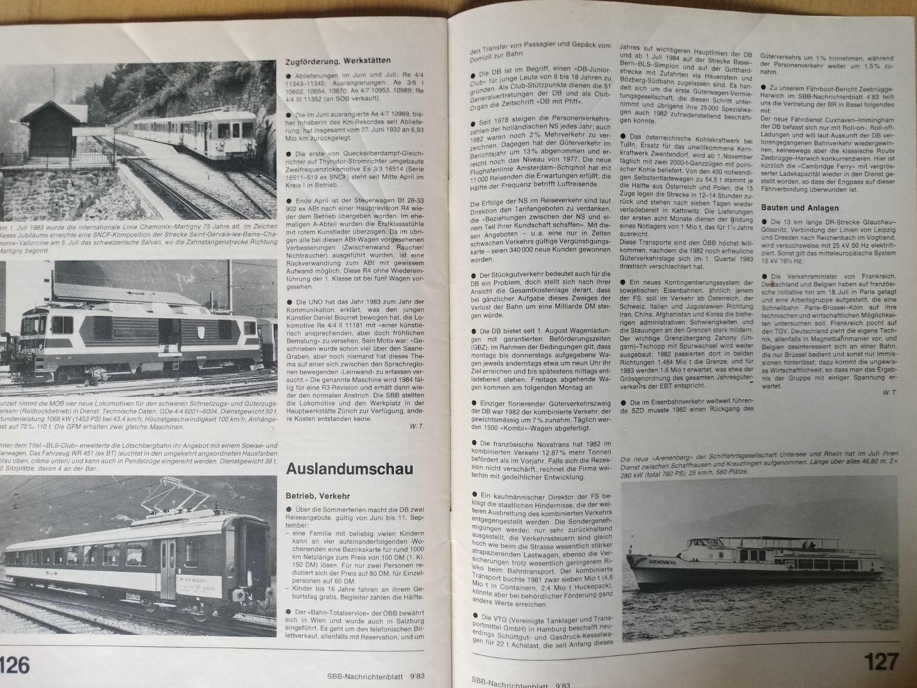 Riviste & Magazine: SBB CFF FFS Nachrichtenblatt von 1983 – Usato da Schwanden Sigrisw venduto da pho_2mc9 9