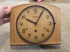 Vintage Junghans Wanduhr Küchenuhr Gelb Retro Design Uhr