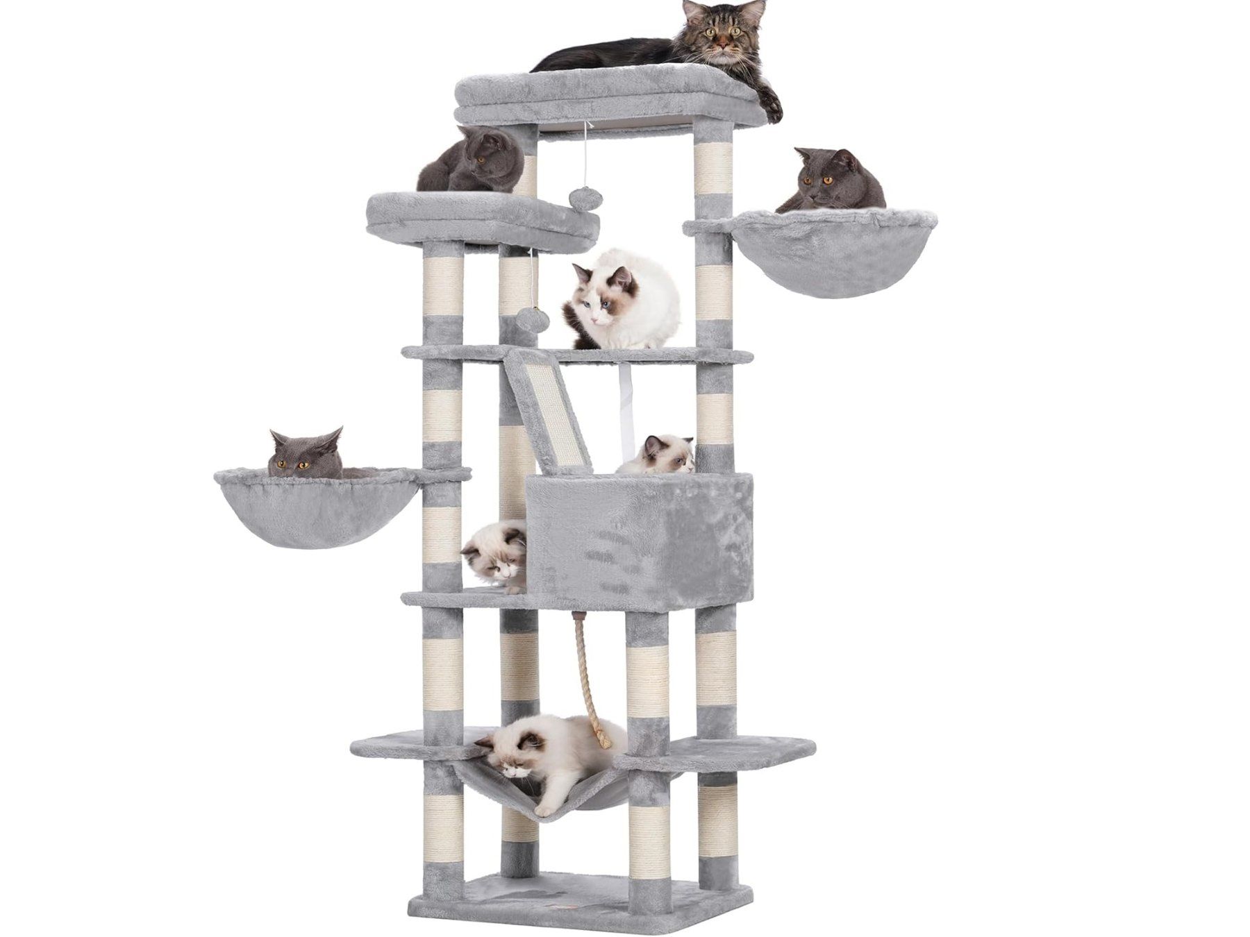 Katzenbaum - Kratzbaum: Kratzbaum Kletterbaum Katzenbaum 173cm Katzenhaus hellgrau – Neu und originalverpackt aus Zürich von MueDes