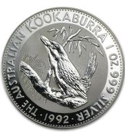 KOOKABURRA 1992 1 UNZE OZ SILBER 999 AUSTRALIEN AUSGABE 3!