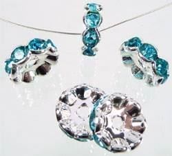 Perle (finte): Metall Rondelle Strass aquamarin 10mm – Nuovo (secondo la descrizione) da Alpnachstad venduto da perlengaby