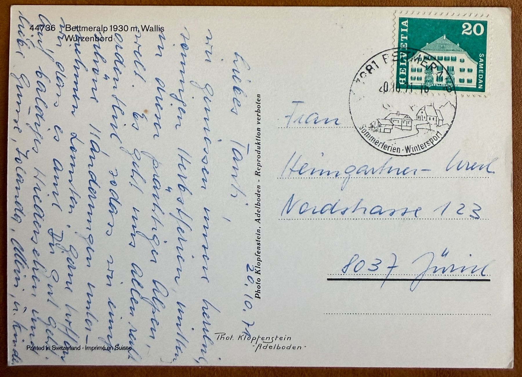Cartoline postali: Bettmeralp - Panorama 1970 – Usato da Lutry venduto da Ediego 1