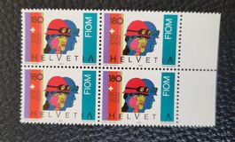 Briefmarken Schweiz FIOM 1893 1993 4er Block