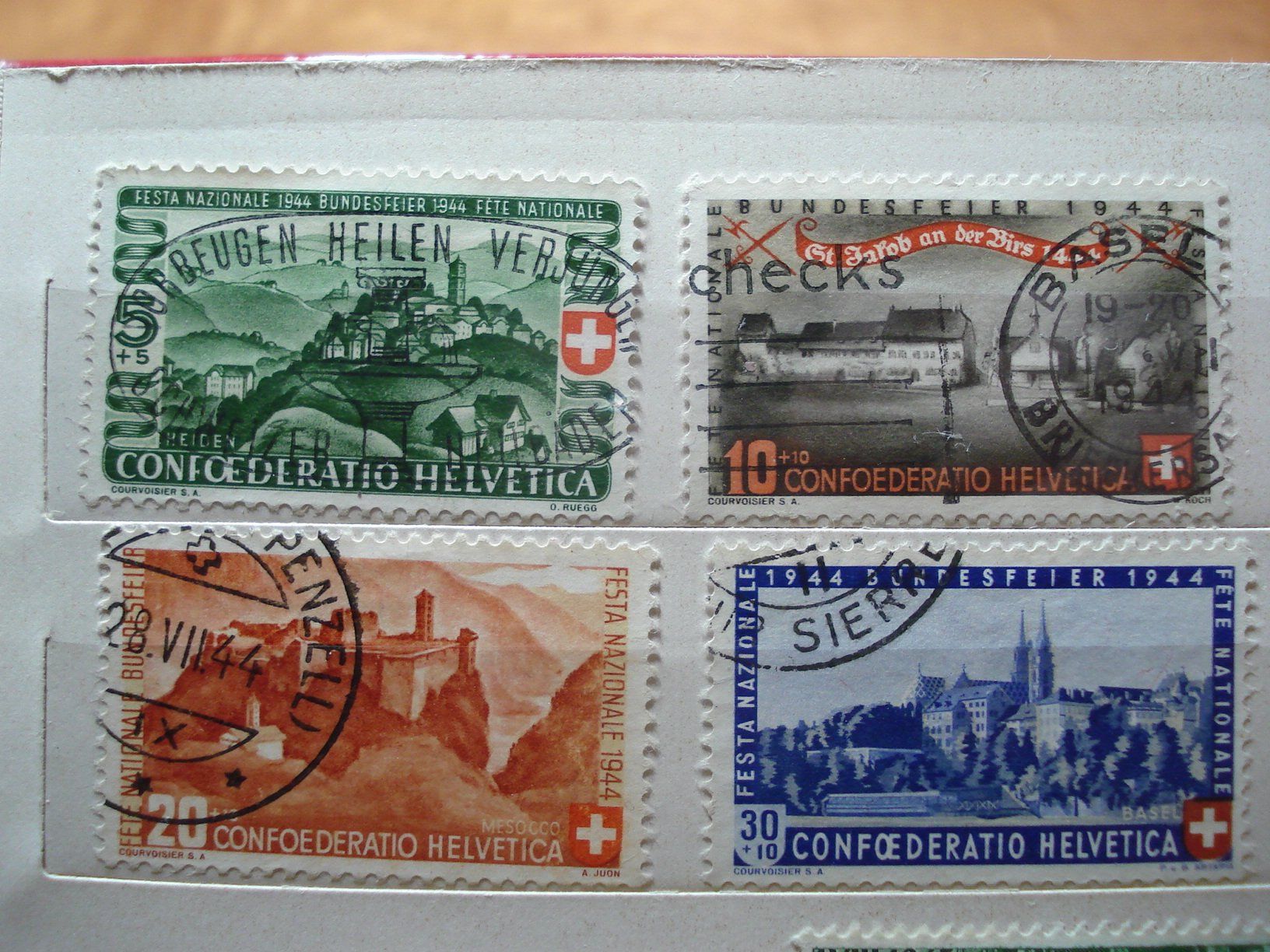 Alle Briefmarken: Satz Pro Patria 1944, gestempelt – Gebraucht aus Niederwil AG von morostahu