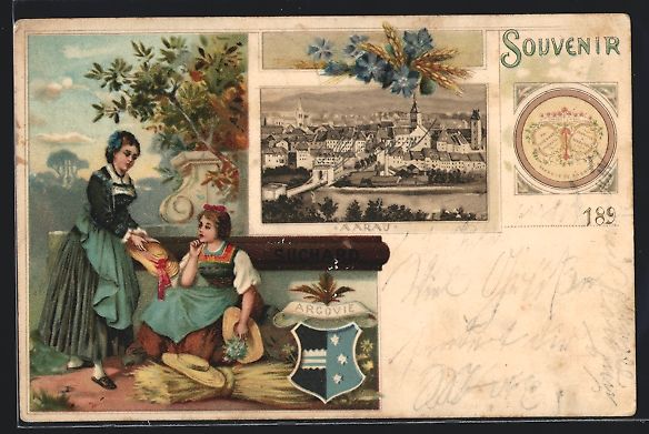Ansichtskarten: Litho Aarau, Kakao Suchard, Ortsansicht, – Gebraucht aus Berlin von bartko-reher