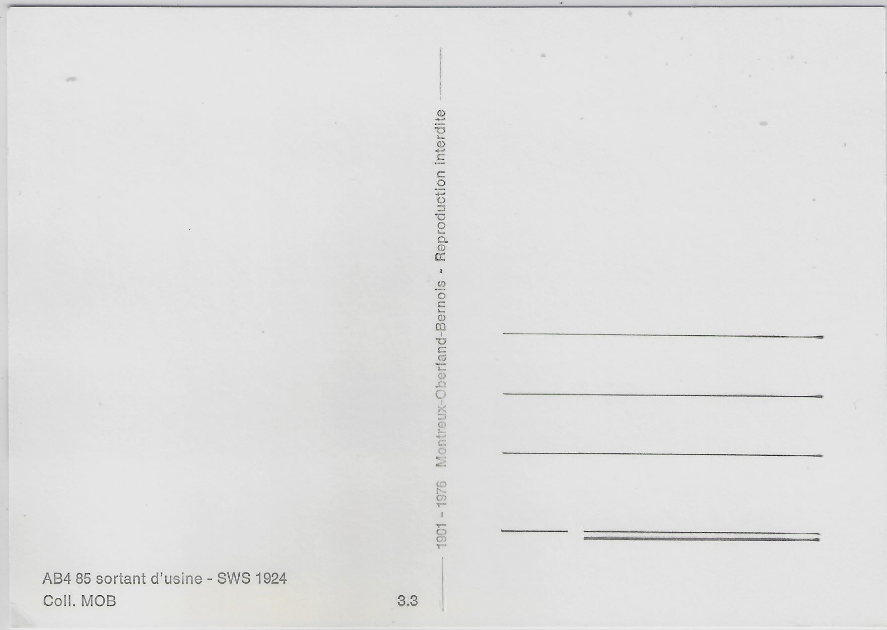 Cartoline postali: M.O.B. AB4 85 sortant d'usine - Repro – Antico da Ettingen venduto da Kartenplanet 1