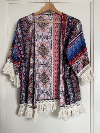 Boho Fringe Kimono Cardigan - Perfect Summer Beach Cover-Up!