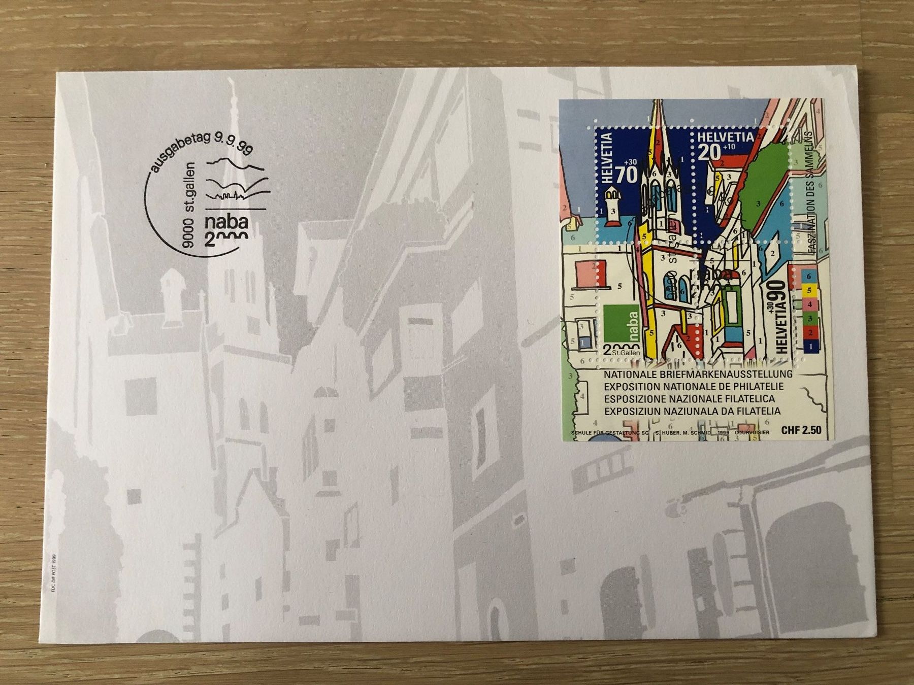 Buste & buste per spedizione: FDC St. Gallen 09.09.99 Briefmarken  naba 2000 – Usato da Thalwil venduto da holoarte