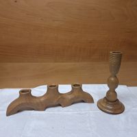 2 sehr schöne Holz Kerzenständer (4)