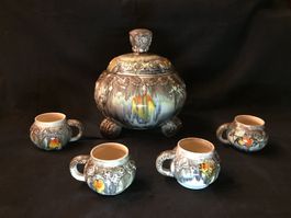Vintage Glühweinset 1 Topf + 4 Tasse