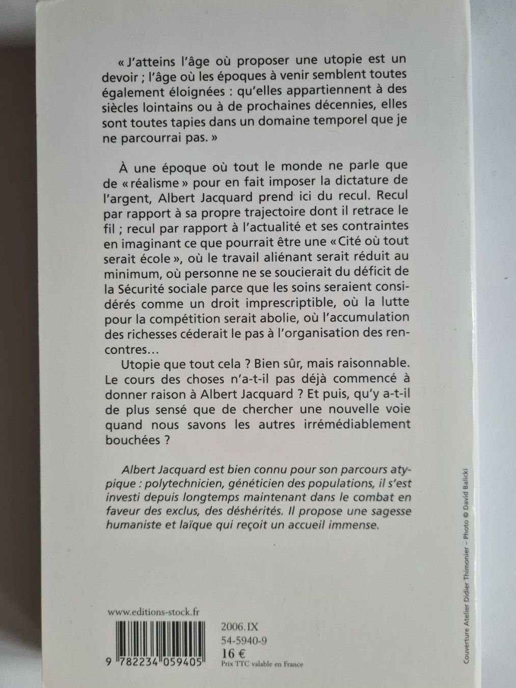 Libri: Albert Jacquard "Mon utopie" – Usato da Zürich venduto da ste_sk6k 1
