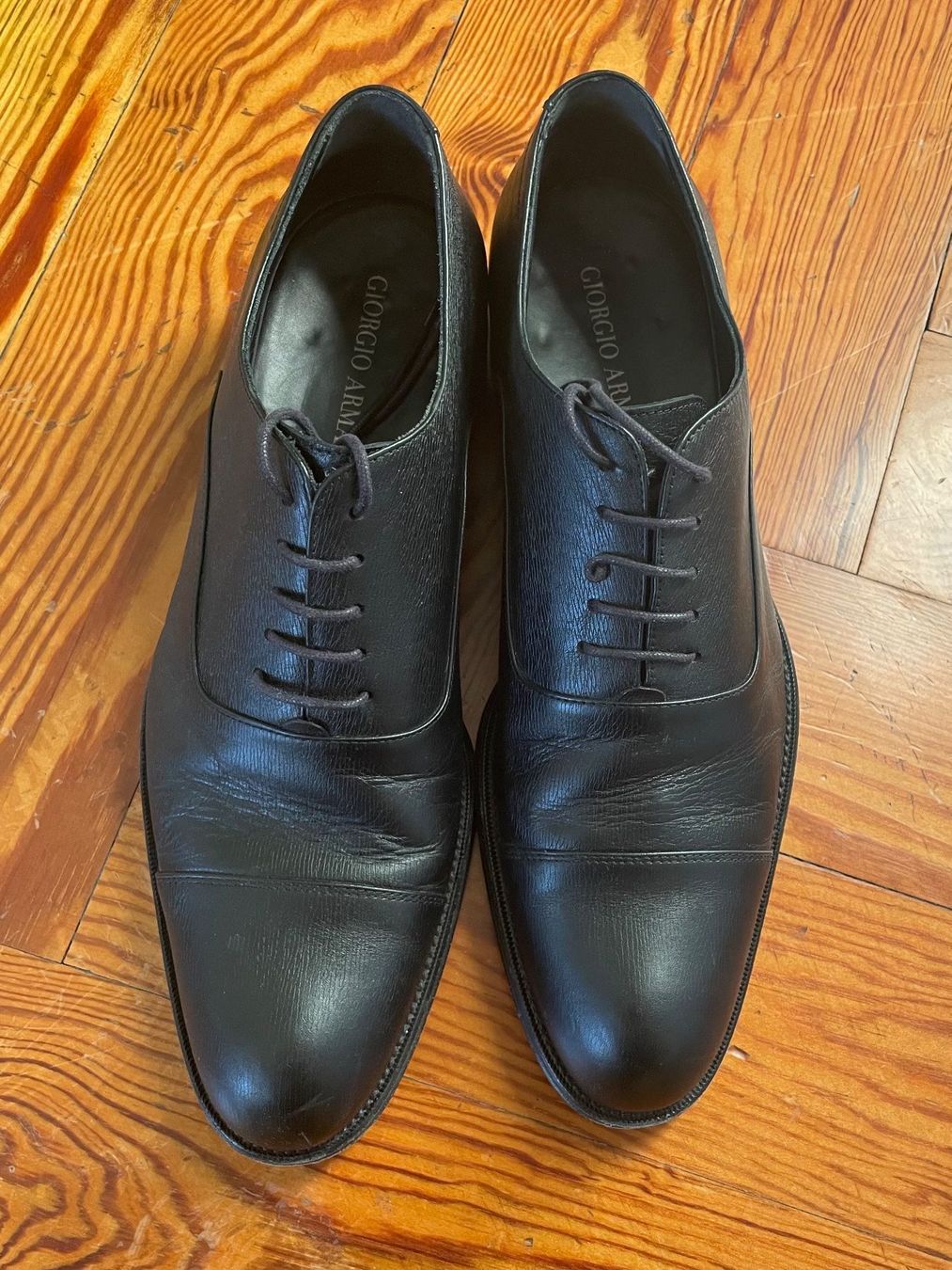 Armani Scarpe da uomo: Giorgio Armani derbies en cuir noir 44IT – Usato da Lausanne venduto da Taronshate 3