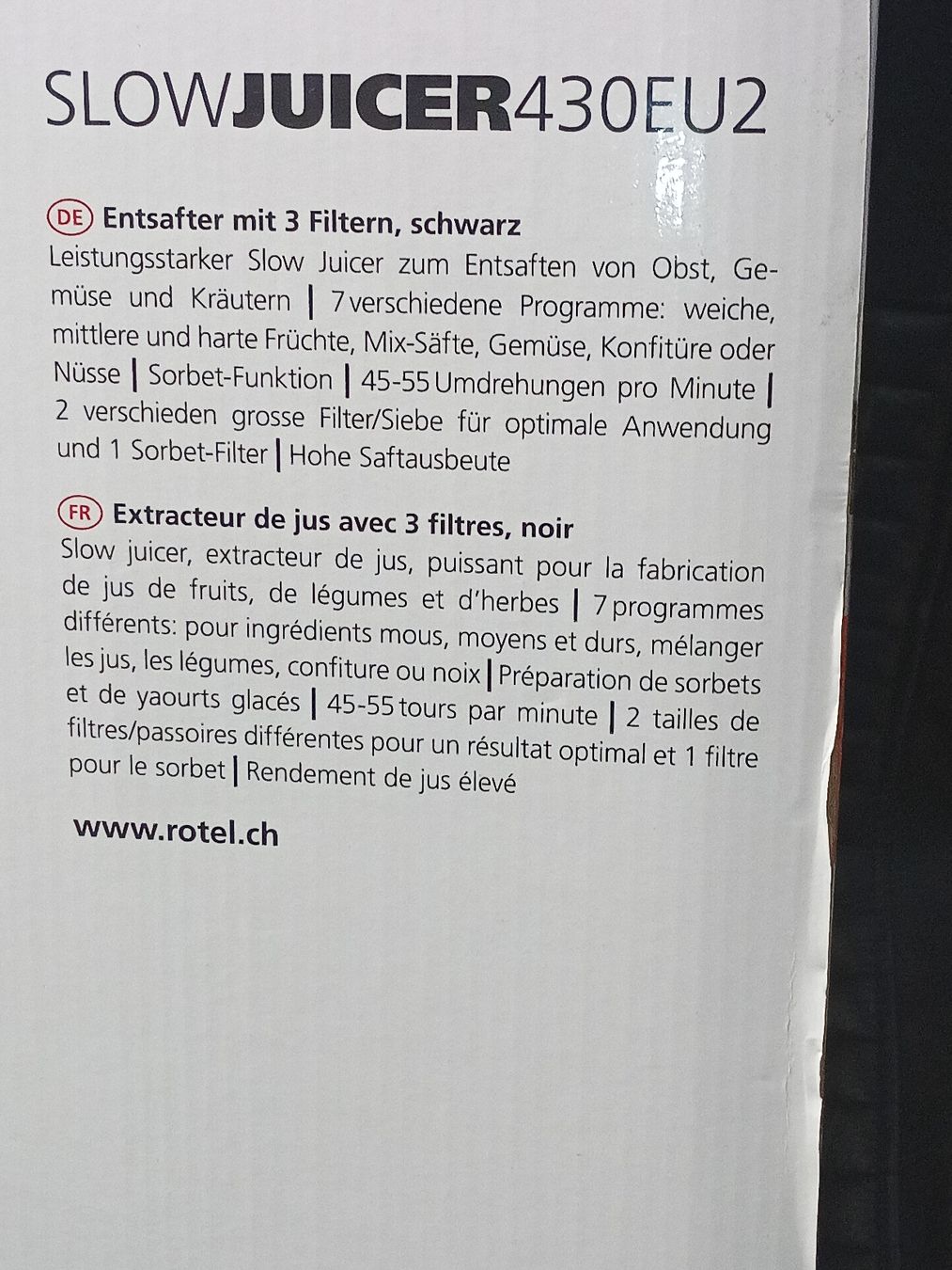 Rotel Elettrodomestici da cucina: Slow- Juicer Marke Rotel – Nuovo e nell'imballaggio originale da Zürich venduto da Mitzi6 9