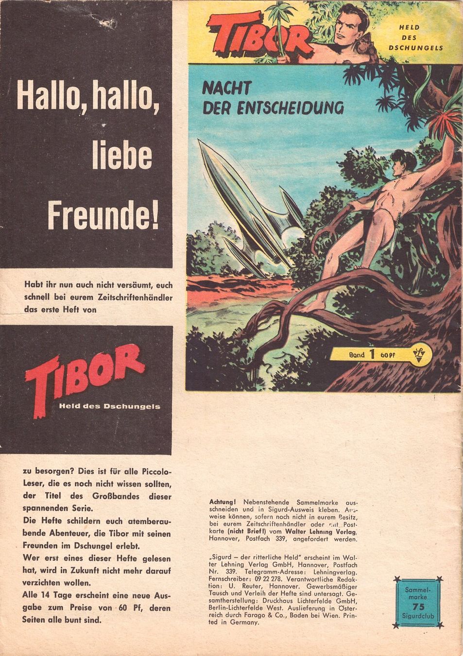 Fumetti: Sigurd Grossband Nr. 75 Original Lehning – Usato da Bern venduto da Saxeton 2