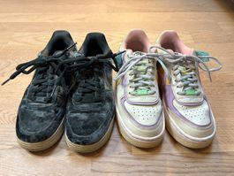 2 Paar Nike Air Force 1 | Shadow Pale Ivory & Green Velvet