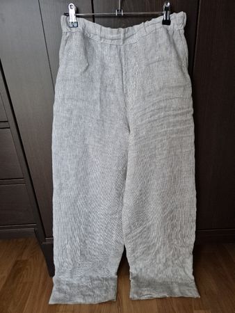 WHYCI Milano 100% Leinenhose gestreift - Gr. S (IT 42)