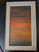 Signiertes Gemälde Sonnenuntergangsfarben