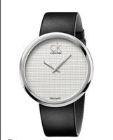 Calvin Klein Armbanduhr Edelstahl Leder schwarz gebraucht