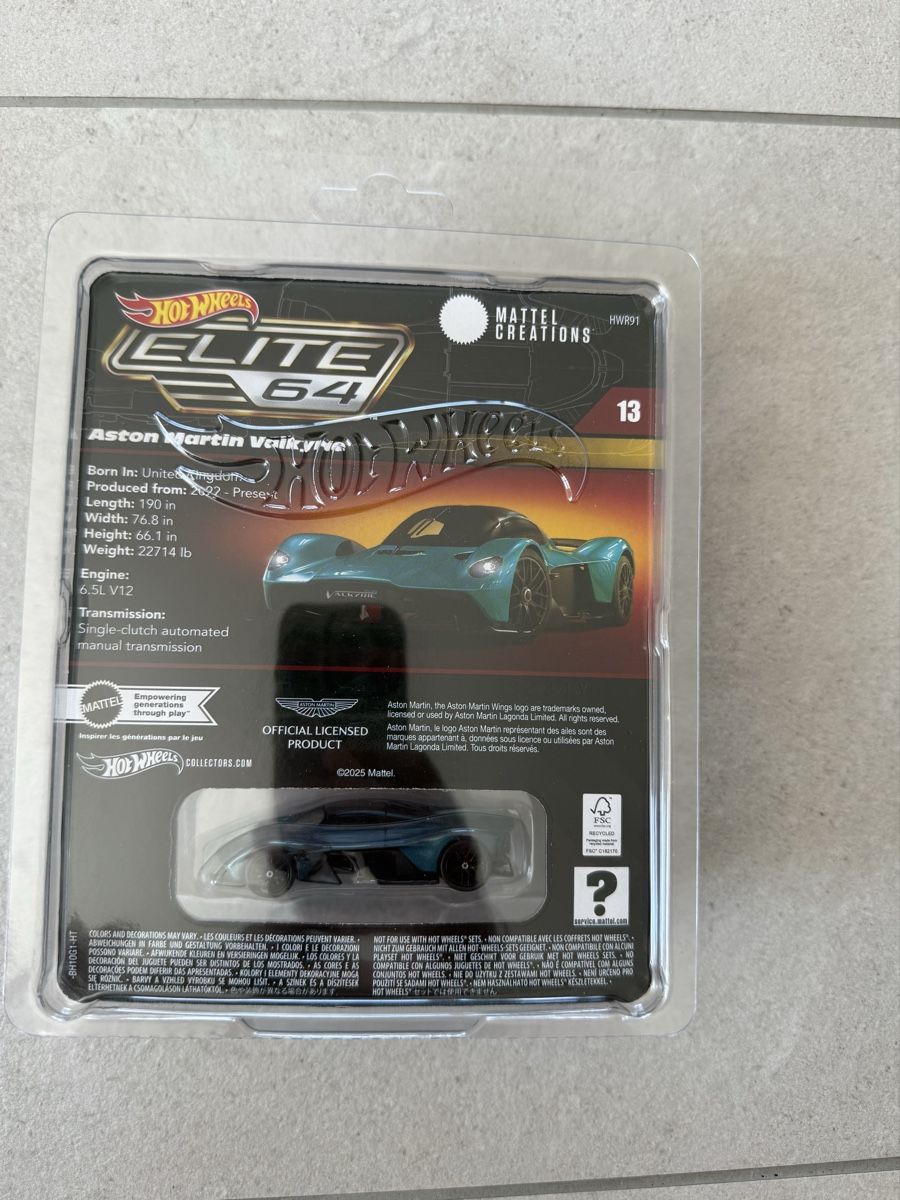 Hot Wheels Modellini d'auto: Hot Wheels - Elite 64 Aston Martin Valkyrie  – Nuovo e nell'imballaggio originale da Yvorne venduto da AutoCollectionneur 1