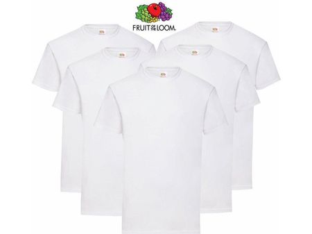 5 Stk. Kinder T-Shirts Fruit of the Loom Gr. 116 (5-6)
