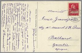 1916, HEILIGENSCHWENDI, NACH BATHURST/GAMBIEN, SELTEN!