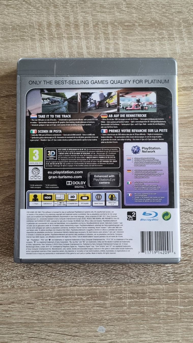 Giochi: Gran Turismo 5 PS3 Platinum – Usato da Hagenbuch ZH venduto da lecterr55 2