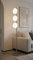 Moderne Chrom-Stehlampe mit 3 Leuchten