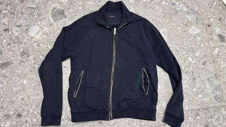 Zegna Zip Jacke, Baumwolle, Navy, Gr. M/50