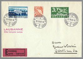1940, BRIEF MISCHFRANKATUR FLUGPOST - SONDERMARKEN, ANK.-0