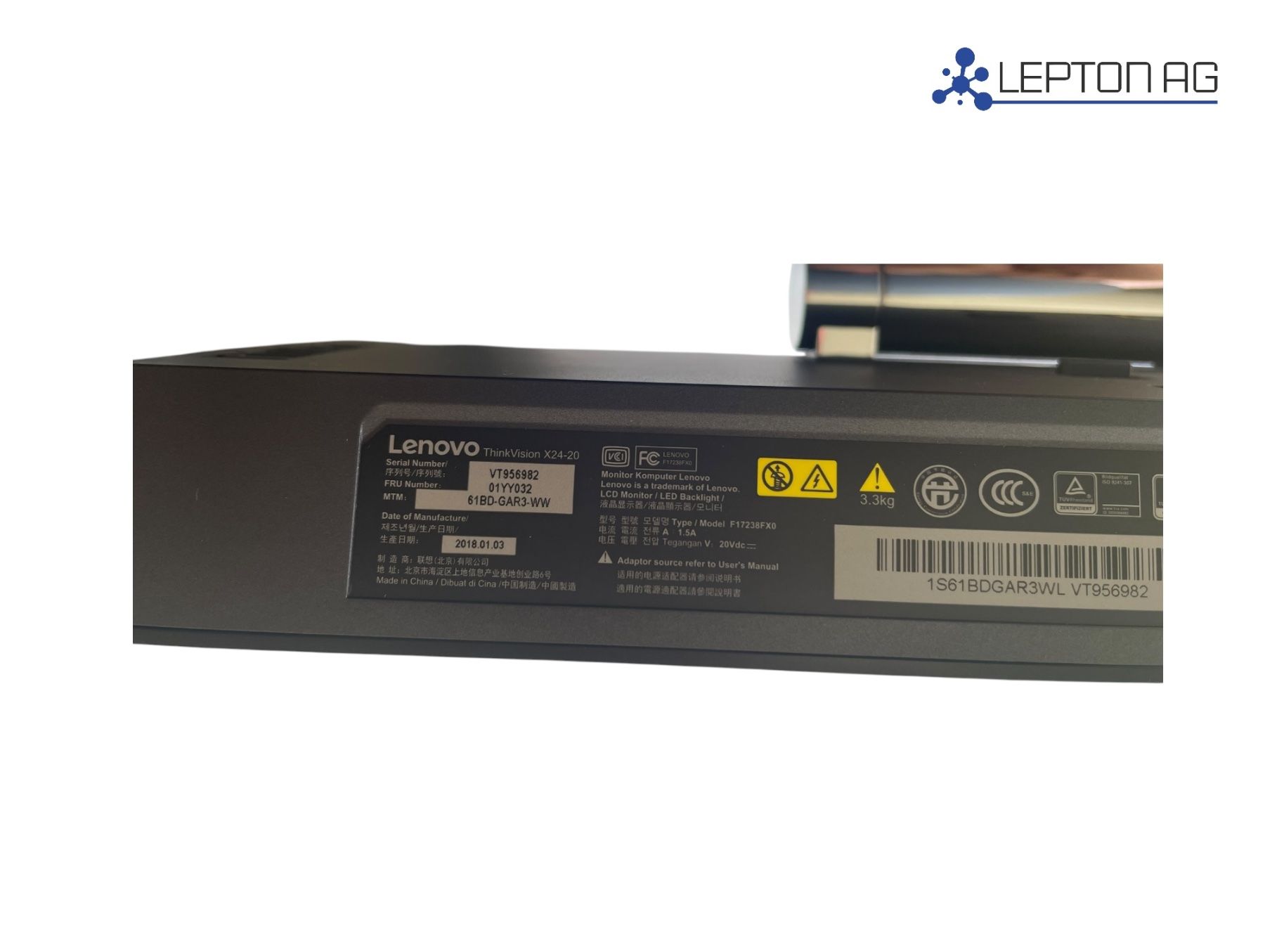 Lenovo Monitor: Lenovo ThinkVision X24-20 Bildschirm 24" – Usato da Niederdorf venduto da LeptonAG 4