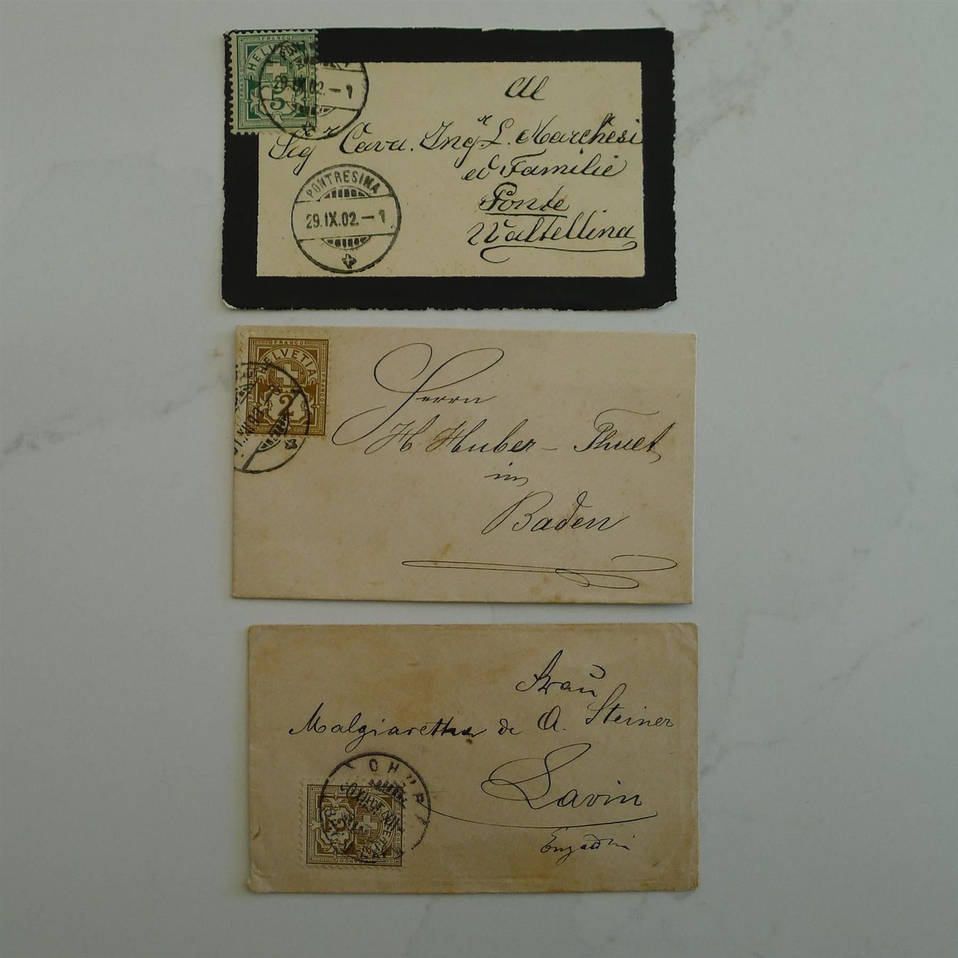 Alle Briefmarken: 3 Wertziffern Mini-Briefli – Gebraucht aus Ebikon von SilvioFreund