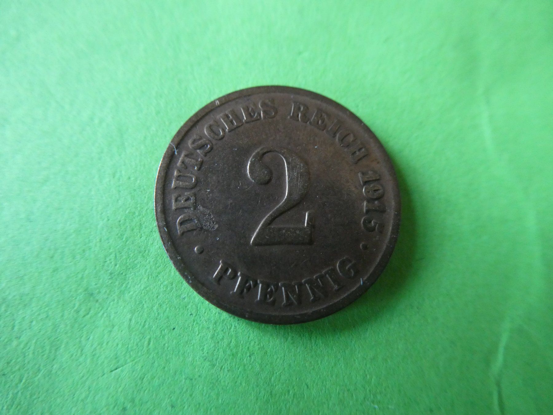Alle Münzen: Dt. Reich 1915 D, 2 Pfennig – Gebraucht aus Hinterforst von Rohusri