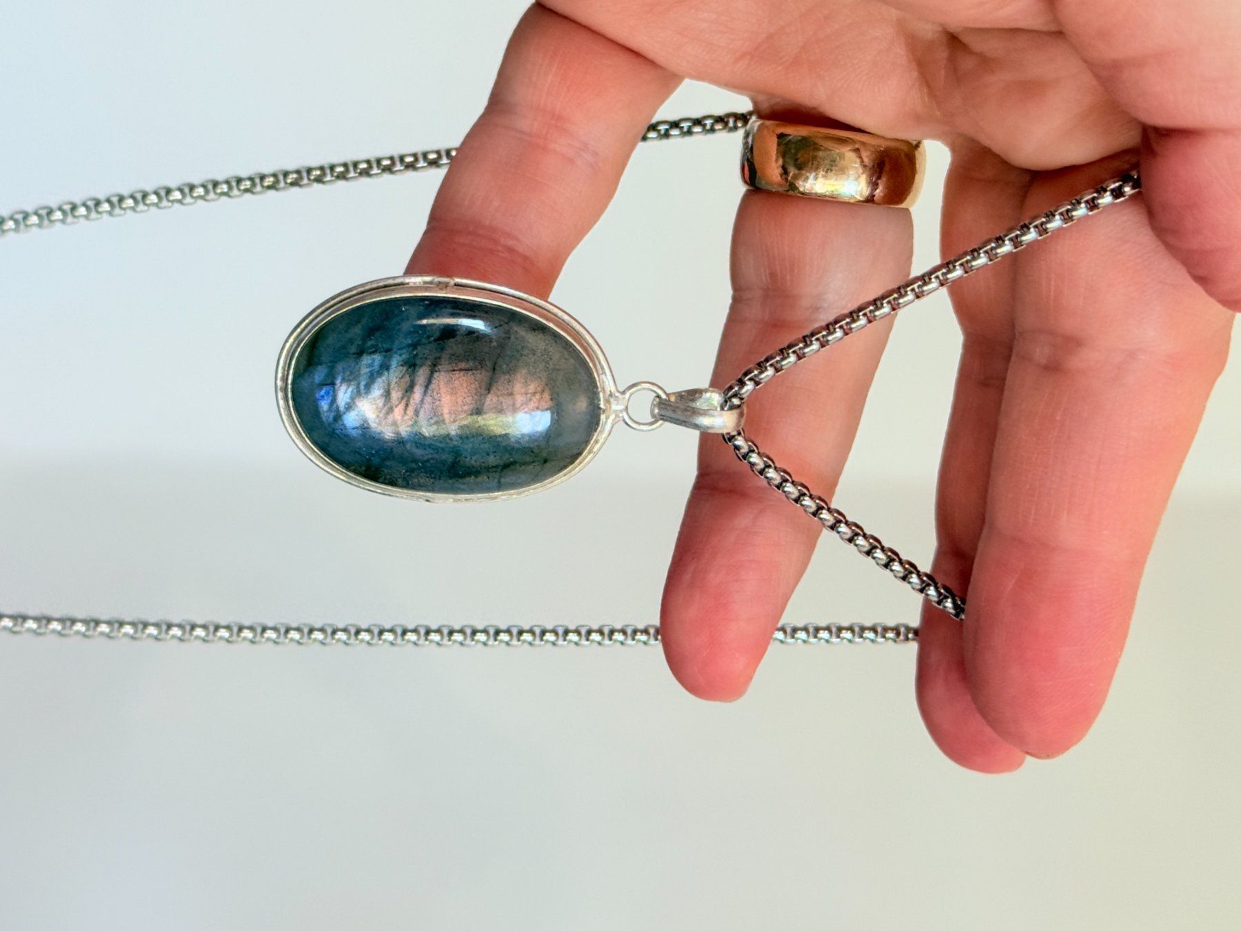Catenine: Collier avec pendentif en labradorite véritable – Nuovo e nell'imballaggio originale da Genève venduto da AWWA 5