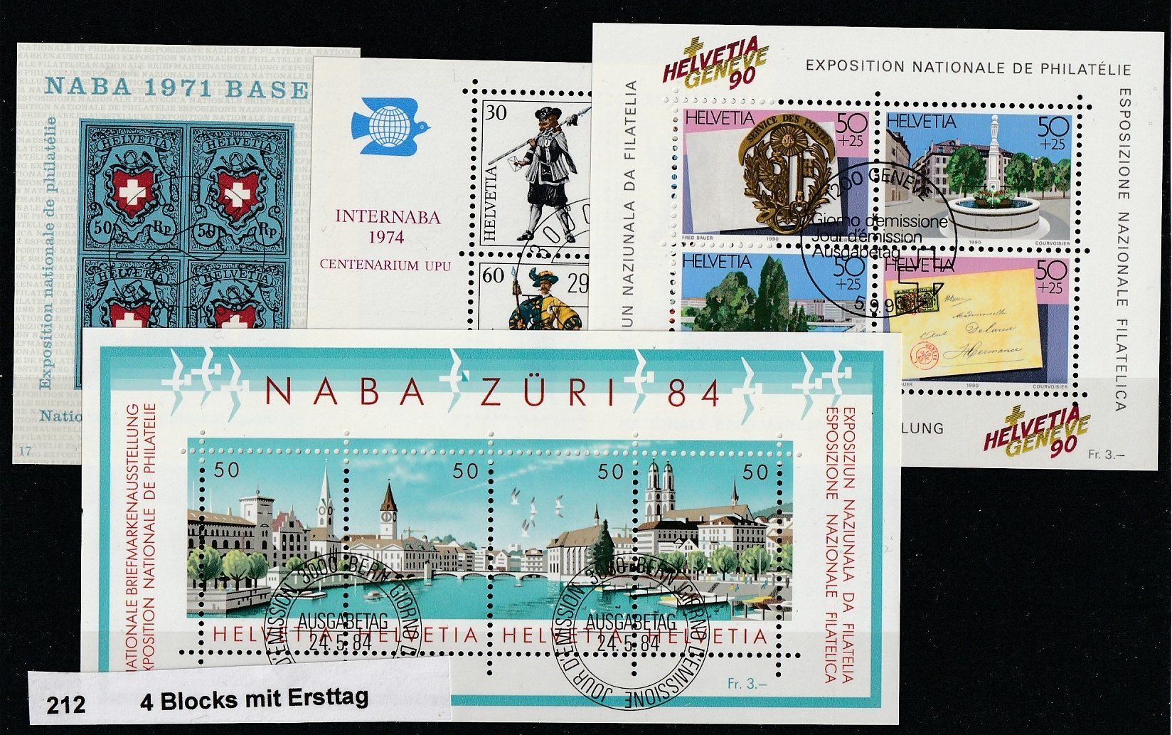 Tous les timbres: 4 Blocks mit Ersttag – D'occasion à Jegenstorf par Wintersport