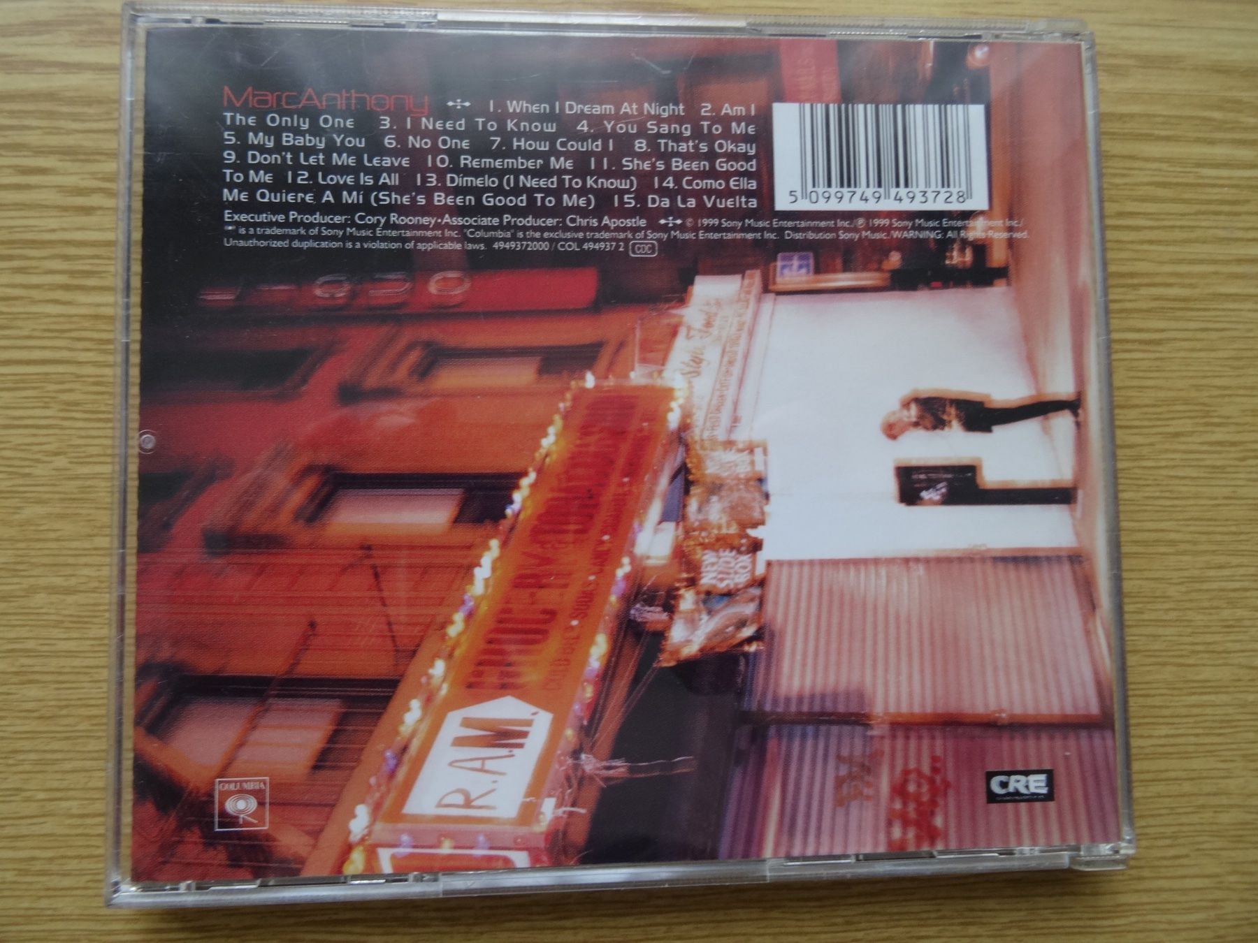 CD: Marc Anthony CD - (1999) – Usato da Zürich venduto da burdan 1