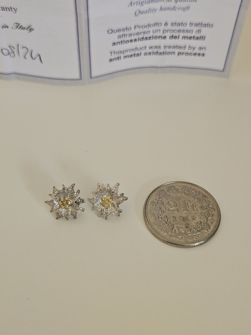 Boucles d'oreille: Silber Ohrstecker Edelweiss – Neuf (Voir description) à Lugano par pknoodle 2