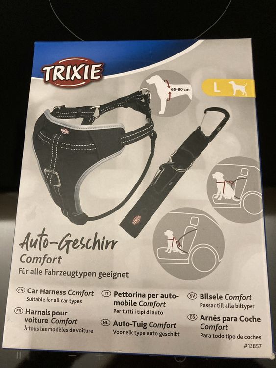 Einziehbares Autogeschirr Für Hunde – 3-teiliges Set Mit Reflektierender Leine & Karabiner, Verstellbar (Schwarz)