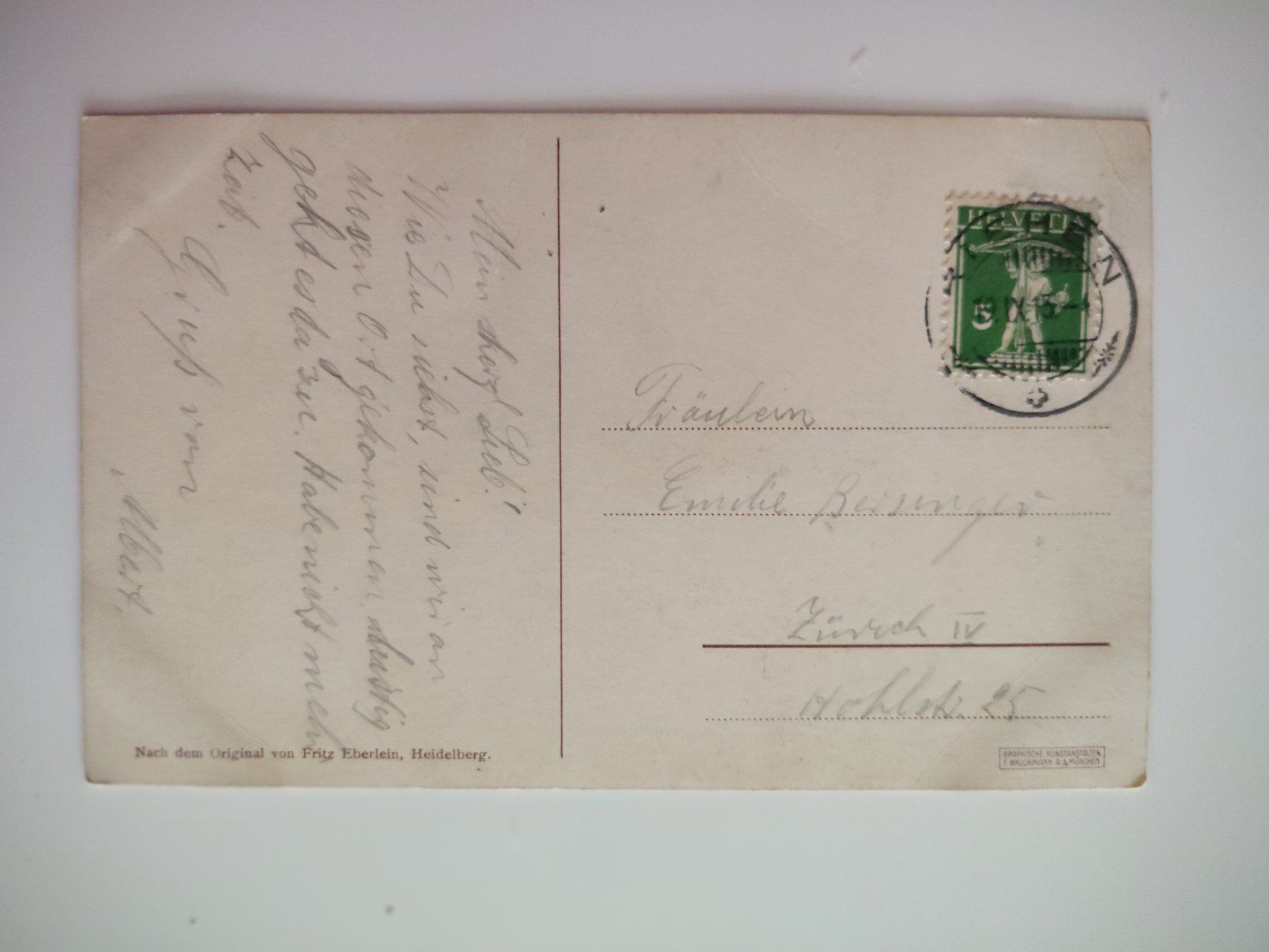 Cartoline postali: Pilgermission, St. Chrischona bei Basel, dat. 1913 – Usato da Ohmstal venduto da Lebensfreude05 1
