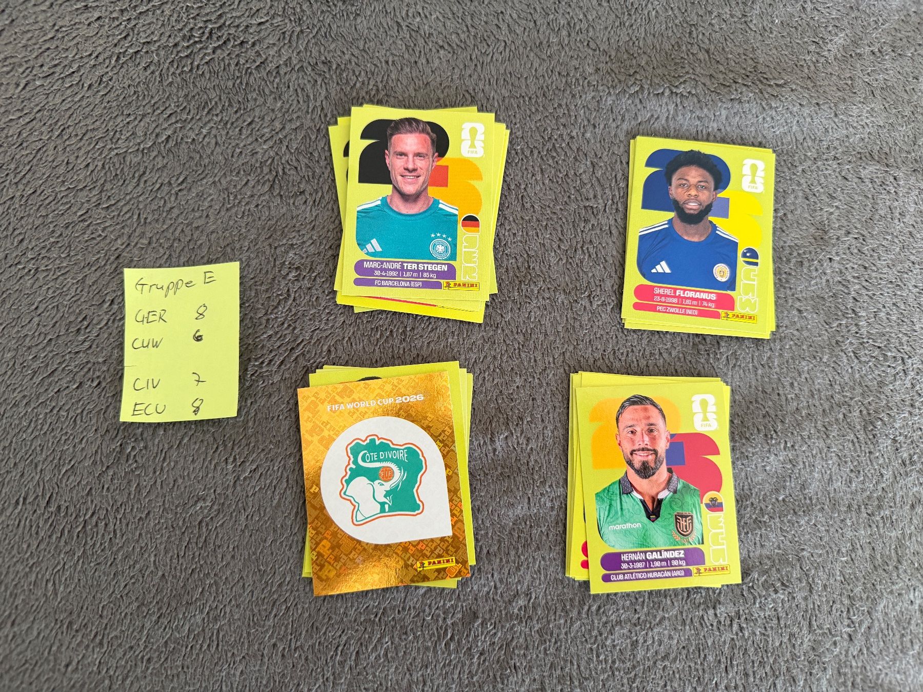 Panini Carte collezionabili: Panini WM26 Gruppe E GER CUW CIV ECU 29Stk. – Nuovo (secondo la descrizione) da St. Gallen venduto da Blackmoon_Flohmarkt