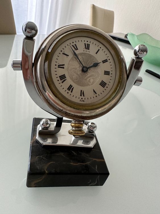 Vintage Elgin Table clock with marble support Kaufen auf Ricardo