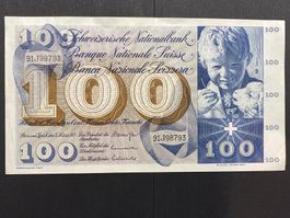 1973 Banknote Schweiz 100 Franken St. Martin Sig. Leutwiler