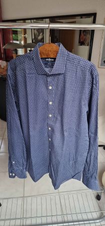 Cafe Cotton Shirt blue pattern size L used